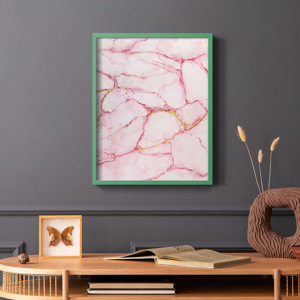 Rose Marble I in Green Solid Wood 8 x 10 Framed Print