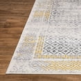 thumbnail image 6 of World Rug Gallery  Bohemian Geometric Area Rug Yellow 5'x7' 5' x 8',8' Runner Indoor Living Room,Kitchen,Bedroom Grey,Ivory Rectangle, 6 of 9