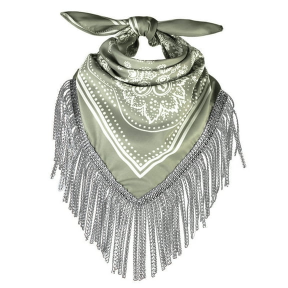 Yoetaun Cowgirl Bandanas Shawl Rhinestones Fringe Scarf Bachelorette Bandanas Bandanas Rhinestones Neckerchief Light Green