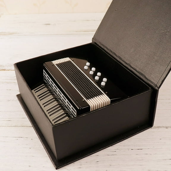 Supvox 1Set Accordion Model Black Miniature Instruments Wooden Decorative for Household Decoration