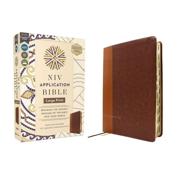 NIV Application Commentary Resources NIV Application Bible, Large Print, Leathersoft, Brown, Red Letter, Thumb Indexed, Comfort Print: Bringing the Ancient M, (Hardcover)