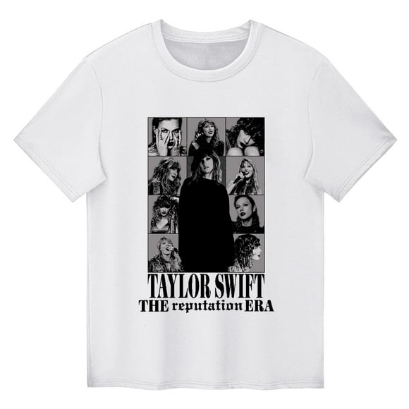 TayIor Swft Concert Music Album Womens Tshirts Tay Eras Tylor Shirts Women Singer Fans Short Sleeve T-shirts Music Tay Lover Gifts Printed Tees Tops TKFASHION White S