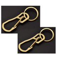 thumbnail image 1 of Alsmiley 2 Piezas Mosquetón de Acero Inoxidable Clip Anillo Retráctil Conjunto Llavero Ganchos de Liberación Rápida para Hombres Mujeres Oro, 1 of 5