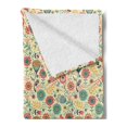 thumbnail image 2 of Floral Soft Flannel Fleece Throw Blanket, Bunch of Flower Gentle Bouquet Botany Garden Leaves Foliage Modern Illustration, Cozy Plush for Indoor and Outdoor Use, 50" x 70", Multicolor, by Ambesonne, 2 of 5