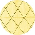 thumbnail image 1 of Ahgly Company Indoor Round Solid Yellow Modern Area Rugs, 4' Round, 1 of 4