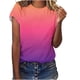 thumbnail image 1 of Blusa Superior con Estampado Fiudx Manga Corta Cuello Redondo Informal Cómoda Mujer, 1 of 3