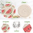 thumbnail image 4 of Yayeee 6 PCS Drink Coasters with Holder Set Woven Absorbent Round Tabletop Hot Pad, White Watermelon, 4 of 7