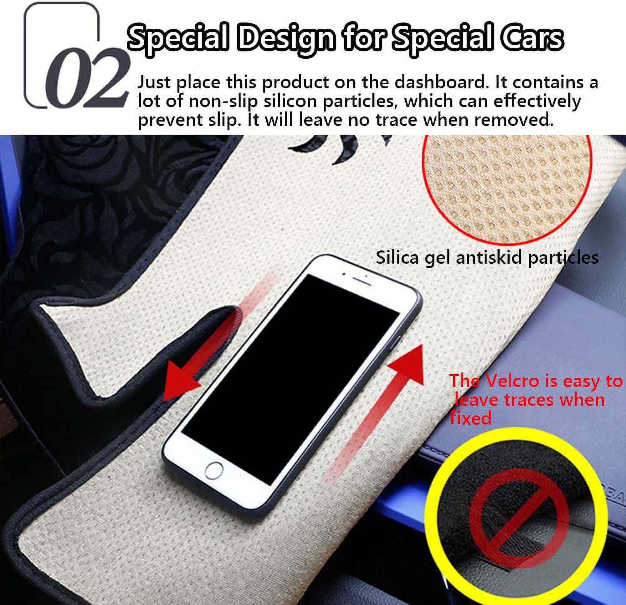 Car Dashboard Non Slip Mats, for Toyota RAV4 Hybride Prime 2019 2020 2021 2022 2023 2024 Heat Resistant Sticky Ripple Gel Latex Dash Grip Pad Anti