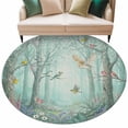 Botanical 8' Round Rug for Open Concept Living Room Seating Zone ...