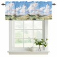 thumbnail image 2 of 2 Pack Valances for Windows, Spring Grassland Window Valances for Living Room/Bedroom/Bathroom, Nature Blue Sky Mountain Scenery Light Filtering Kitchen Curtain Valance Window Treatment 54"W x18" L, 2 of 9