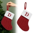 thumbnail image 2 of Christmas Stocking with Letter, Initial Embroidered Mini Cute Christmas Stockings Cotton Cord with White Super Soft Plush Cuffs Christmas Decorations, 1 Pcs, 6.0x7.0", 2 of 9