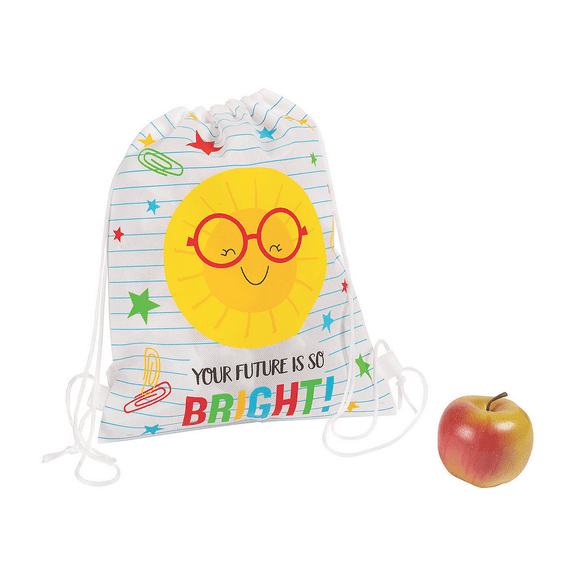 Medium Bright Future Drawstring Bags, Birthday, Apparel Accessories, 12 Pieces