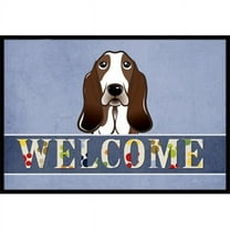 Caroline's Treasures BB1429MAT Basset Hound Welcome Door Mat, Indoor Rug or Outdoor Welcome Mat 18x27 Doormat , 18H X