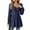 Navy, variant on Brglopf Women's Casual Puff Long Sleeve Tunic Tops V Neck Solid Color Smocked Cuffs Eyelet T Shirts Pleated Flare Babydoll Flowy Loose Ruffle Hem A-Line Shirts Blouses