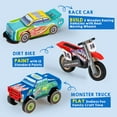 thumbnail image 5 of Joyfy 3 Piece DIY Wooden Race Car Painting Kit for Kids, Birthday Toy for Boys Girls Ages 6+, 5 of 9