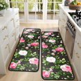 thumbnail image 4 of Kitchen Rugs Sets Of 2,Pioneer Flower Floral Print Pattern Anti Fatigue Kitchen Mat Rugs Non Slip Washable,Decorative Kitchen Floor Mats for Kitchen,Sink,Laundry,17"x47"+17"x47", 4 of 5