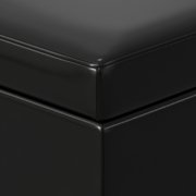 Afton 48 WD Rectangle Storage Ottoman Bench in Midnight Black Vegan Leather