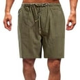 thumbnail image 4 of Tiqkatyck Mens Shorts Clearance, Shorts Men's Solid Color Casual Quarter Pants Men's Beach Lace Up Loose Short Tracksuit Shorts Multi Color Shorts , Gym Shorts Men Army Green, 4 of 8