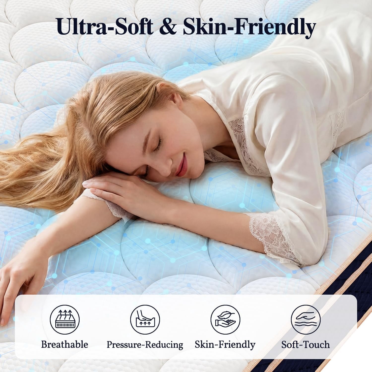 12 Inch Full Mattress, Hybrid Mattresses in a Box with Gel Memory Foam, Pressure Relief & Medium Firm with Strong Edge Support, CertiPUR-US Certified, Fiberglass-Free