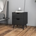 thumbnail image 2 of Modern Nightstand, Bedside Table with 2 Drawers and Wood Legs for Bedroom, 2 of 10