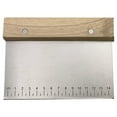 thumbnail image 2 of Stainless Steel Pastry Scraper - Dough Bench Scraper Bread Cutter Chopper with Non-Slip Wooden Handle and Measuring Scales for Kitchen, 2 of 9