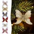 thumbnail image 3 of Wadada Christmas Tree Butterfly Decorations Glitter Hollow Butterfly Ornaments Hanging Butterfly Decorations with Clips and Stems for Xmas Holiday Crafts and Christmas Tree (Gold), 3 of 7