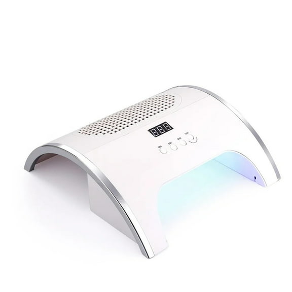 2-IN-1 Nail Dust Collector And Nail Drying Lamp 80W Nail Dust Extractor Nails Art Manicure Nail Vacuum Cleaner Gel Polish Dryer ,360° Powerful Suction