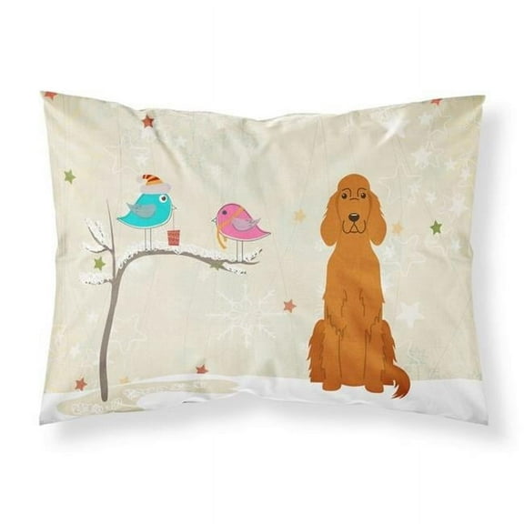 Christmas Presents Between Friends Irish Setter Fabric Standard Pillowcase, 20.5 x 0.25 x 30 in.