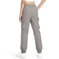 thumbnail image 3 of hoksml Girls Cargo Joggers Winter Loose Elastic Waist Drawstring Sports Pants with A Cinched Hem Multiple Pockets Long Pants, 3 of 4
