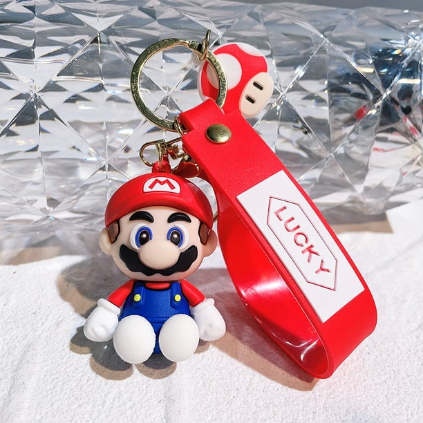 Llaveros 3D de Anime, venta al por mayor, llavero de coche, llavero cortado de Mario, llavero de Pvc de dibujos animados, llavero de goma personalizado de alta calidad