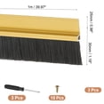 thumbnail image 2 of Uxcell Door Brush Sweeps, H-shape Aluminum Alloy Holder Door Sweep for Bottom of Door Seal Garage Gold 1.18" x 39.37", 2 of 7
