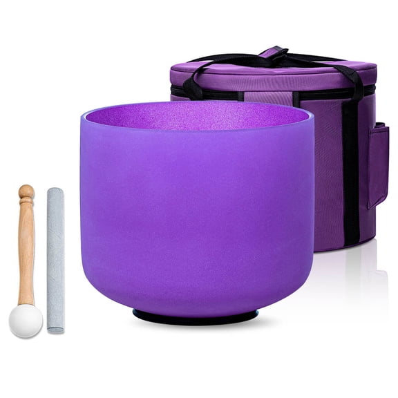 Crystal Singing Bowl 8 inch B NOTE for Healing Mindfulness Meditation Yoga
