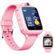 Kids Smart Watch with 90° Rotatable Camera, 26 Educational Games, Music Player, No App Required, Smartwatch for Boys and Girls Ages 5-12, Pink
