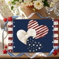 thumbnail image 2 of MIZHONA 4th of July Placemats Set of 4 American Flag Heart Table Place Mats Patriotic Decorations 12x18 inch, 2 of 5