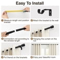 thumbnail image 6 of Newburos Heavy Duty Curtain Rods,1 Inch Black Curtain Rod Adjustable for Windows 72 to 144 Inch,Long Curtain Rods with Metal Finials,Easy Installation and Modern Design for Living Room & Bedroom, 6 of 7