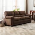thumbnail image 5 of AC Pacific Contemporary Polyester Soft Velvet Upholstery Standard Sofa, Walnut Brown, 5 of 7