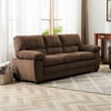 Contemporary Living Room Plush Velvet-Like Upholstered Sofa, Brown