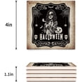 thumbnail image 3 of FMSHPON Happy Halloween Horror Skull Girl Set of 8 Coaster for Drinks, Absorbent Ceramic Stone Coasters Cup Mat with Cork Base for Home Kitchen Room Coffee Table Bar Decor, 3 of 4