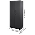 thumbnail image 4 of KFFKFF Mobile Metal Storage Unit, 75 in Secured Cabinet with 4 Customizable Shelves & 2 Magnetized Doors, 200 lbs Load per Shelf, Metallic Cabinet with Trio of Keys for Domestic, Garage Use, Black, 4 of 9