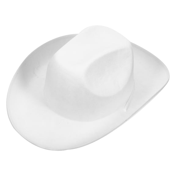 DEEPCRAFF White Felt Cowboy Hat for Decor Adjustable Unisex Western Style