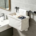 thumbnail image 6 of Hanging Fabric Laundry Basket with Metal Hooks, Woven Clothes Hamper for Bathroom Bedroom, Rod Mounted Storage Basket with Handles, 6 of 6