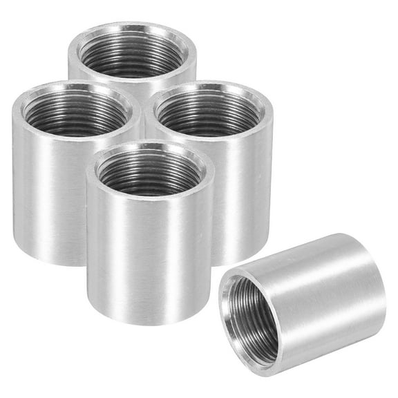 Uxcell 304 Stainless Steel 3/4 NPT Female Half Threaded Weldable Weld Coupling 5 Pack