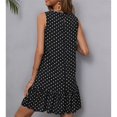 thumbnail image 4 of Women's Sleeveless Polka Dots Ruffle Tunic Dress Casual Summer Beach Tank Dresses Sundress, 4 of 6