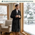thumbnail image 5 of PAVILIA Mens Soft Robe Bathrobe for Men, Lightweight Fleece Male Robe Long Bath Shower Spa with Shawl Collar and Pockets (Black, L/XL), 5 of 8