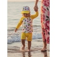 thumbnail image 4 of BemeyourBBs Toddler Baby Girls Boys Swimsuits Cute Infant Bathing Suit Turtle Tree Dinosaur Swimwear Rash Guard Long Sleeve Tops with Swim Trucks Shorts and Hat Set Summer Beachwear, 4 of 9