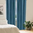 thumbnail image 2 of Ambesonne Geometric Curtains, Hexagons with Dot Edges, Pair of 28"x63", Petrol Blue and White, 2 of 5