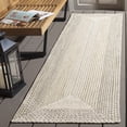 thumbnail image 2 of SAFAVIEH Braided Evangeline Bordered Machine Washable Reversible Runner Rug, Ivory/Grey, 2'3" x 8', 2 of 11