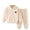 Beige, variant on Odeerbi Toddler Boys Girls Fleece Pajama Sets Fall Winter Thermal Pajamas Kids Solid Color Long Sleeve Plush Sleepwear Thickened Home Clothes Lounge Sets Toddler Clothes Beige