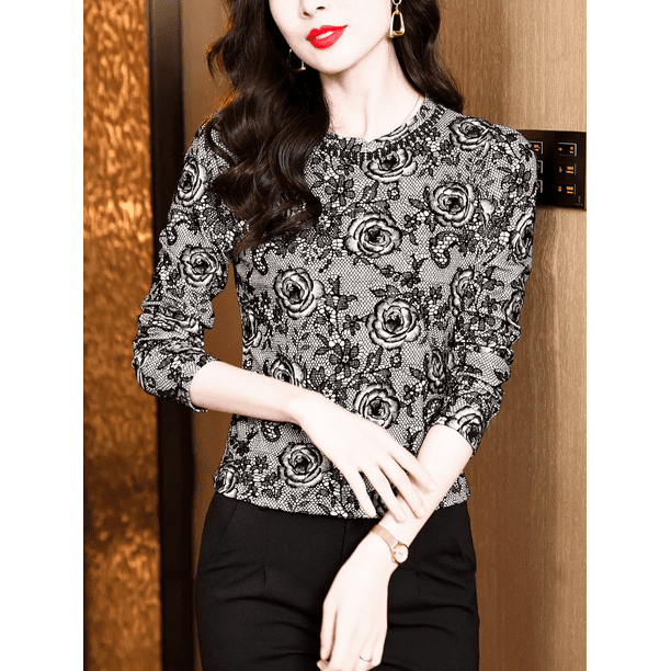 Camisa básica de manga larga con cuello semialto y forro polar para mujer de estilo otoñal de alta gama, camiseta negra para mamá, prenda interior de moda
