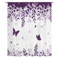 thumbnail image 2 of Purple Spring Botanical Sheer Curtains 84 Inches Long, Weeping Eucalyptus Butterfly Light Filering Curtains, Breathable Simi Curtain Privacy Drapes for Living Room Bedroom Window Treatment, 2 of 9
